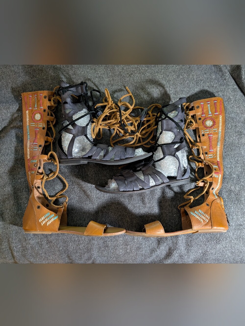 Lot Of Two Free People Lace Up Sandals